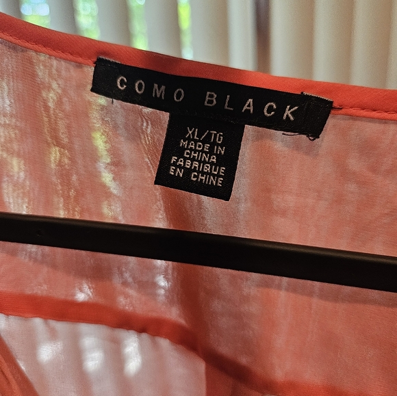Como Black Sheer Ombre Blouse NWT - Picture 2 of 6
